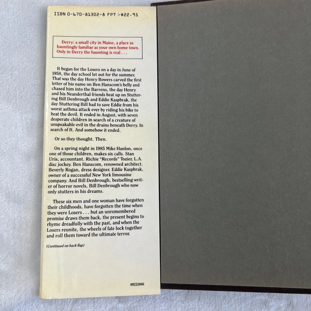 IT by Stephen King True 1st Edition True 1st Printing Hardcover DJ $22.95 Horror